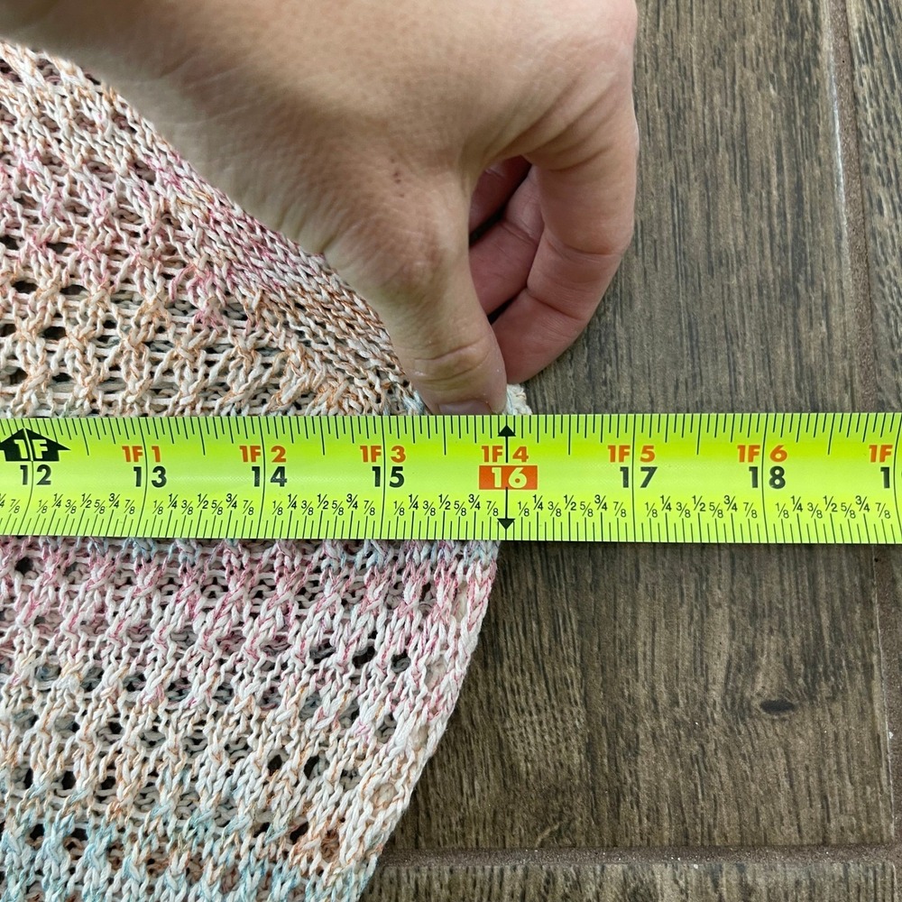 Crochet Tank Top‎ Womens XS Pastel Boho Festival Open Knit Coastal Cowgirl - Picture 8 of 9